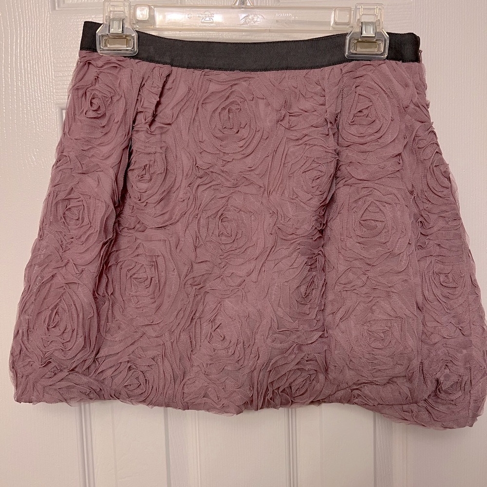 J. Crew Lavender Skirt with Textured Roses Size 4